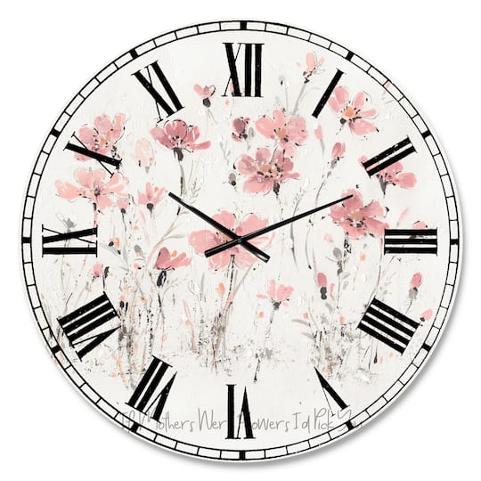 Designart Wildflowers III Traditional Wall Clock
